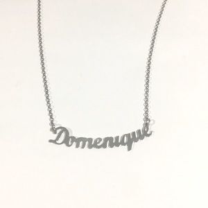 Sterling Silver Domenique Nameplate Pendant Chain